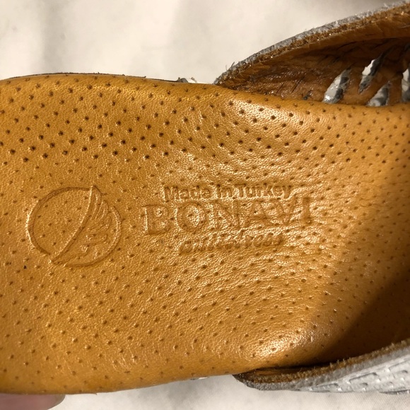 Bonavi white leather wedge slip on sandals - Picture 4 of 7